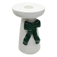 Christmas Green Bow Candle Holder