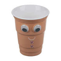 Christmas Brown Gingerbread Googly Eye Cup