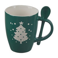Christmas Green Tree Mug with Spoon