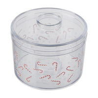Christmas Clear Candy Cane-Themed Stackable Container