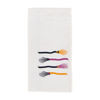 Halloween Striped Broom Double-Sided Kitchen Towel, 2pk