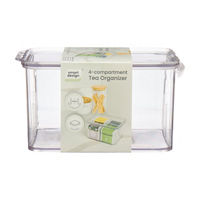 Smart Design Tea Organizer with 4 Compartments