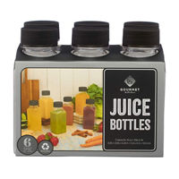 Gourmet Kitchen Juice Bottles, 8 oz, 6 pk