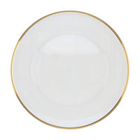Christmas Clear Charging Plate with Gold Rim