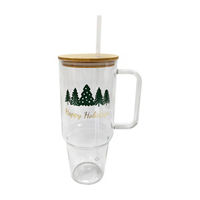 Christmas 'Happy Holidays' Glass Tumbler, 47 oz