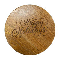 Christmas 'Happy Holidays' Mango Wood Lazy Susan