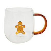 Christmas Glass Gingerbread Man Surprise Mug, 15.5 oz