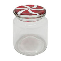 Christmas Peppermint Lid Glass Jar, 18 oz