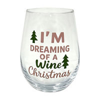 'I'm Dreaming of a Wine Christmas' Sassy Stemless Wine Glass