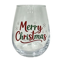 'Merry Christmas' Stemless Wine Glass