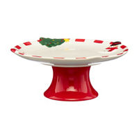 Christmas Character Peppermint Rim Cake Plate