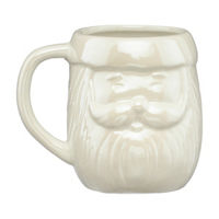 Christmas White Iridescent Santa Embossed Mug