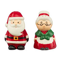 Christmas Mr. & Mrs. Claus Salt & Pepper Shakers, 2 pk