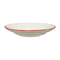 Christmas Red Scalloped Edge Soup Bowl