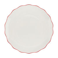 Christmas Red Scalloped Edge Dinner Plate