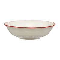 Christmas Red Scalloped Edge Pasta Bowl