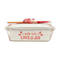 Christmas White 'Made with Love & Joy' Ceramic Bakeware Set, 2 ct