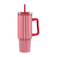 Christmas Red & White Striped Stainless Steel Tumbler, 40 oz