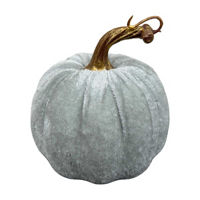 Harvest Light Green Velvet Pumpkin Decor, Small