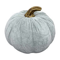 Harvest Light Green Velvet Pumpkin Decor, Large