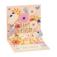 Flower Pop-Up Birthday Card with Gift Card Slot