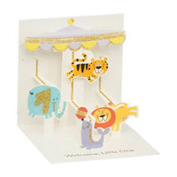 Animal Mobile Pop-Up New Baby Card