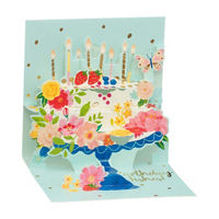 Floral Cake Pop-Up Birthday Card