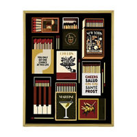 Framed Canvas of Modern Match Boxes Art