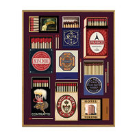 Framed Canvas of Traveling Match Boxes Art