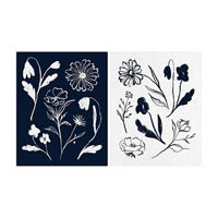Blue Floral Canvas Set, 8x10x1 in