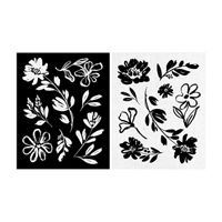 Black Floral Canvas Set, 8x10x1 in