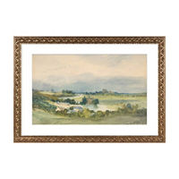 Framed Art of Hillside Landscape, 20x14 in