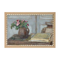 Double Moulding Framed Art of Moss Roses, 20x14