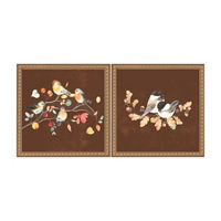 Framed Art Set of Birds and Blossoms, 12x12