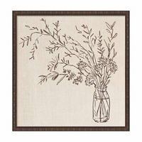 Wildflowers in a Vase Sketch Art, 15.88x15.88 in
