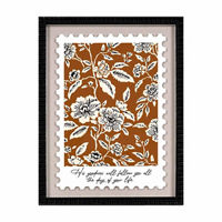 Floral Vine Stamp Art, 13 in x 17 in