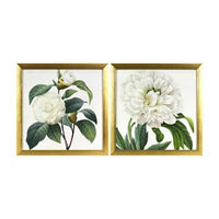 Framed Art Set of White Camelia Florals