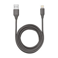 10ft Soft-Touch Silicone Metallic USB-A to Lightning Charging Cable - Space Grey