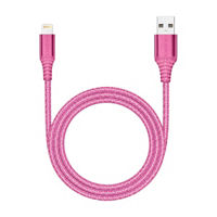bebe Pink Glitter USB to Lightning Charge & Sync Cable, 6 ft