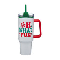 Christmas 'Oh What Fun' Tumbler with Handle & Straw, 40 oz