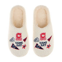 Women's Ivory Game Day Open Back Slippers, Size Large
