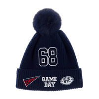 No Comment Navy 'Game Day' Pom Pom Beanie