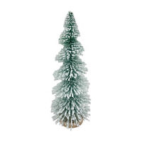 Christmas Green Snowy Tree Tabletop Decor, 11 in