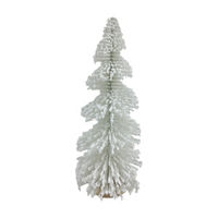 Christmas White Tabletop Bottle Brush Tree Decor, 11 in
