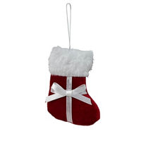 Christmas Mini White Ribbon Stocking Ornament