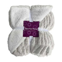 White Ruche Faux Fur Throw, 50x60 in