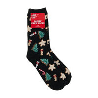 Holiday Style Ladies' Christmas Cookie Print Crew Socks