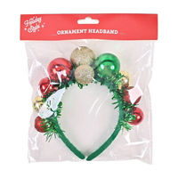 Christmas Multi-Color Ball Ornament & Tinsel Headband