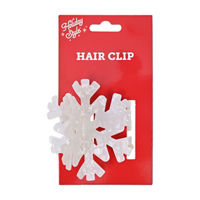 Holiday Style White Snowflake Novelty Hair Clip