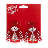 Holiday Style Acrylic Sweater Drop Earrings